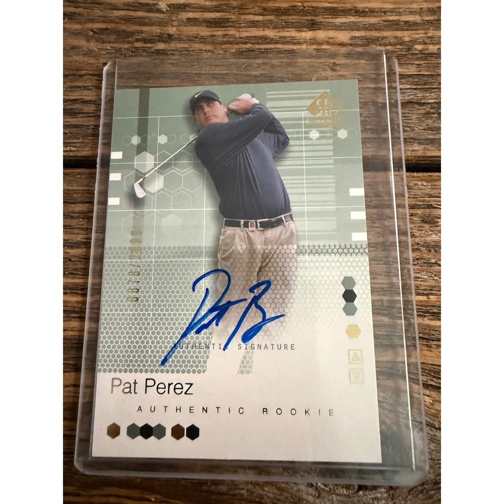 2002 Upper Deck SP Authentic Pat Perez Rookie Auto Golf Card 0878 2999 PGA Tour
